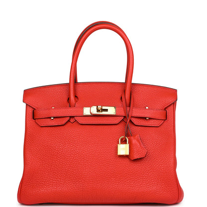 Hermes Birkin 30 Geranium Togo Gold Hardware