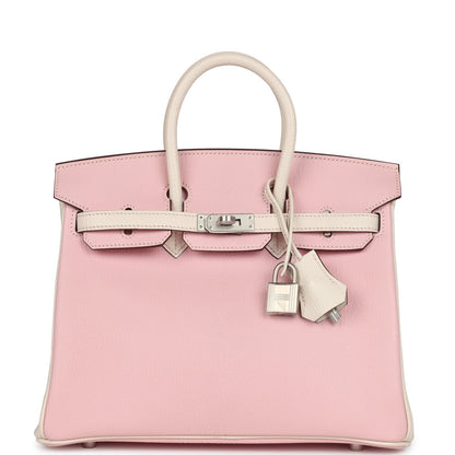 Hermes Special Order (HSS) Birkin 25 Rose Sakura and Nata Chevre Mysore Brushed Gold Hardware