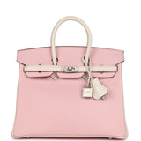 Hermes Special Order (HSS) Birkin 25 Rose Sakura and Nata Chevre Mysore Brushed Gold Hardware