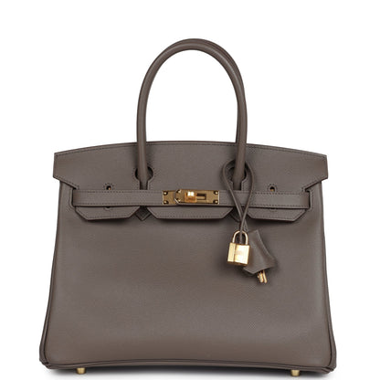 Hermes Birkin 30 Etain Epsom Gold Hardware
