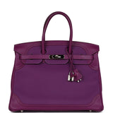 Hermes Birkin 35 Ghillies Anemone Togo and Swift Palladium Hardware
