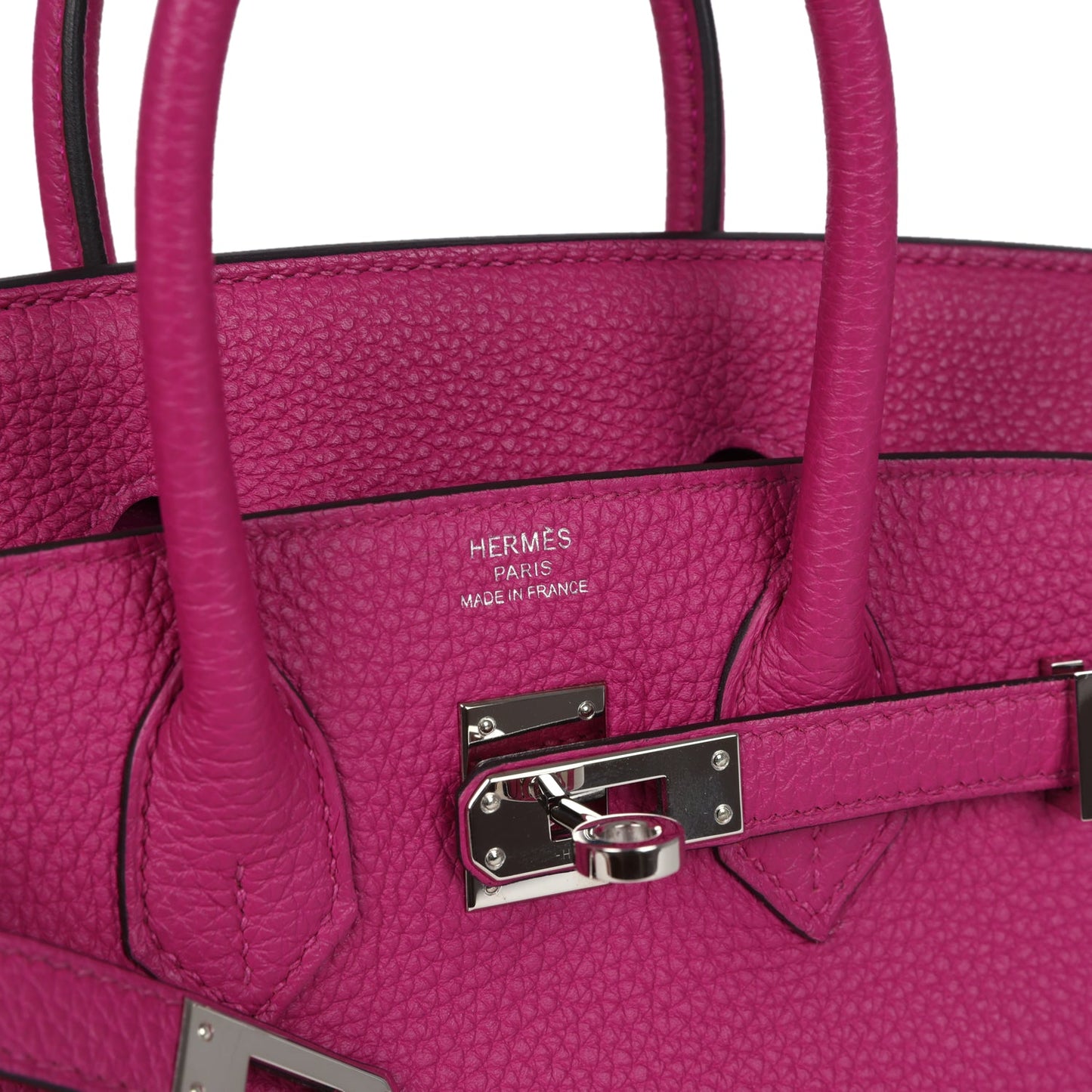 Pre-owned Hermes Birkin 25 Rose Pourpre Togo Palladium Hardware
