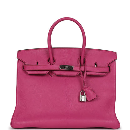 Hermes Birkin 35 Rose Shocking Chevre Mysore Palladium Hardware