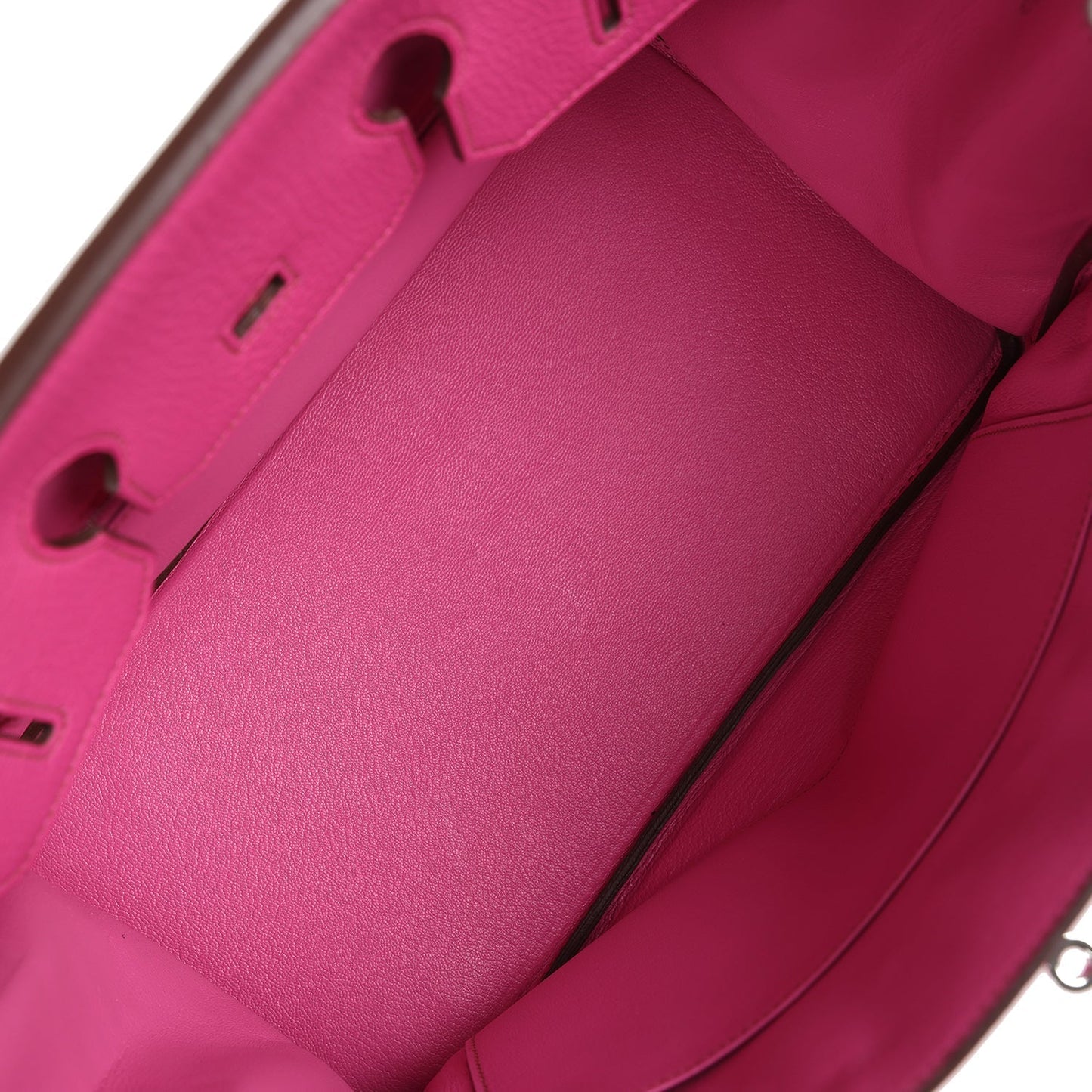 Hermes Birkin 35 Rose Shocking Chevre Mysore Palladium Hardware