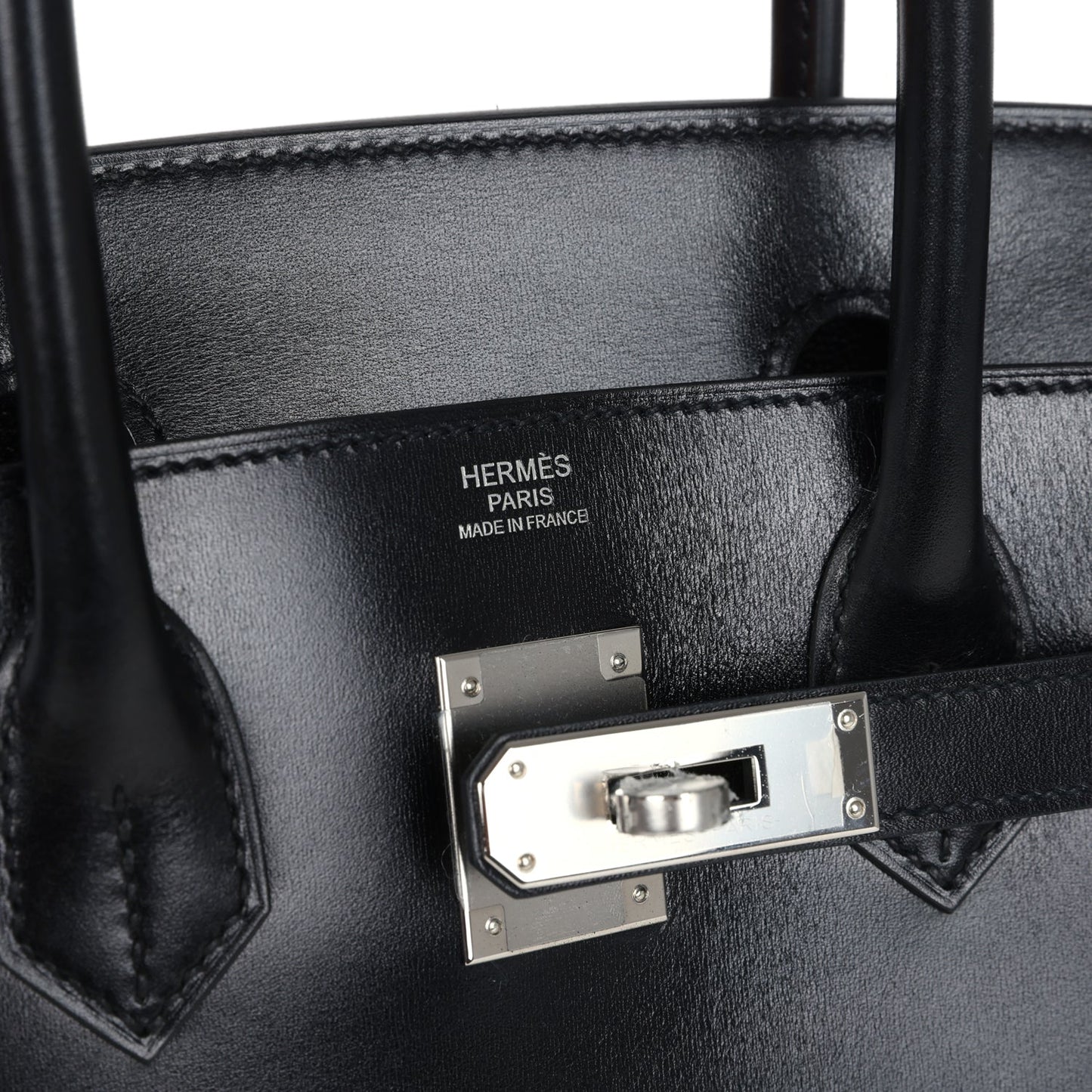 Hermes Birkin Sellier 30 Black Box Palladium Hardware