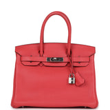 Hermes Birkin 30 Bougainvillea Clemence Palladium Hardware
