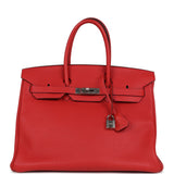 Hermes Birkin 35 Geranium Togo Palladium Hardware