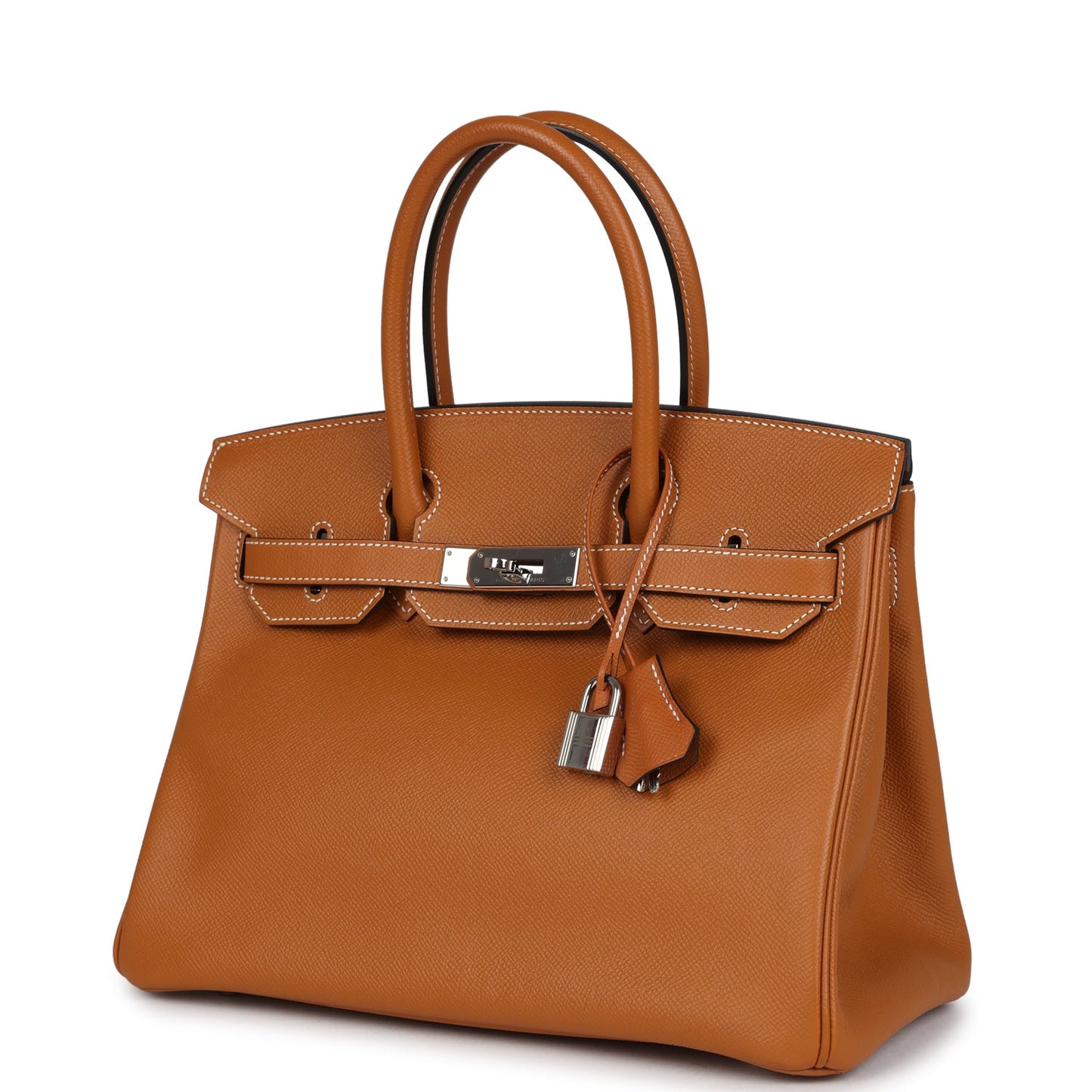 Preowned Hermes Birkin 30 Toffee Epsom Palladium Hardware