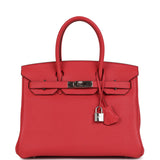 Hermes Birkin 30 Bougainvillea Clemence Palladium Hardware