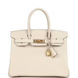 Hermes Birkin 30 Craie Epsom Gold Hardware