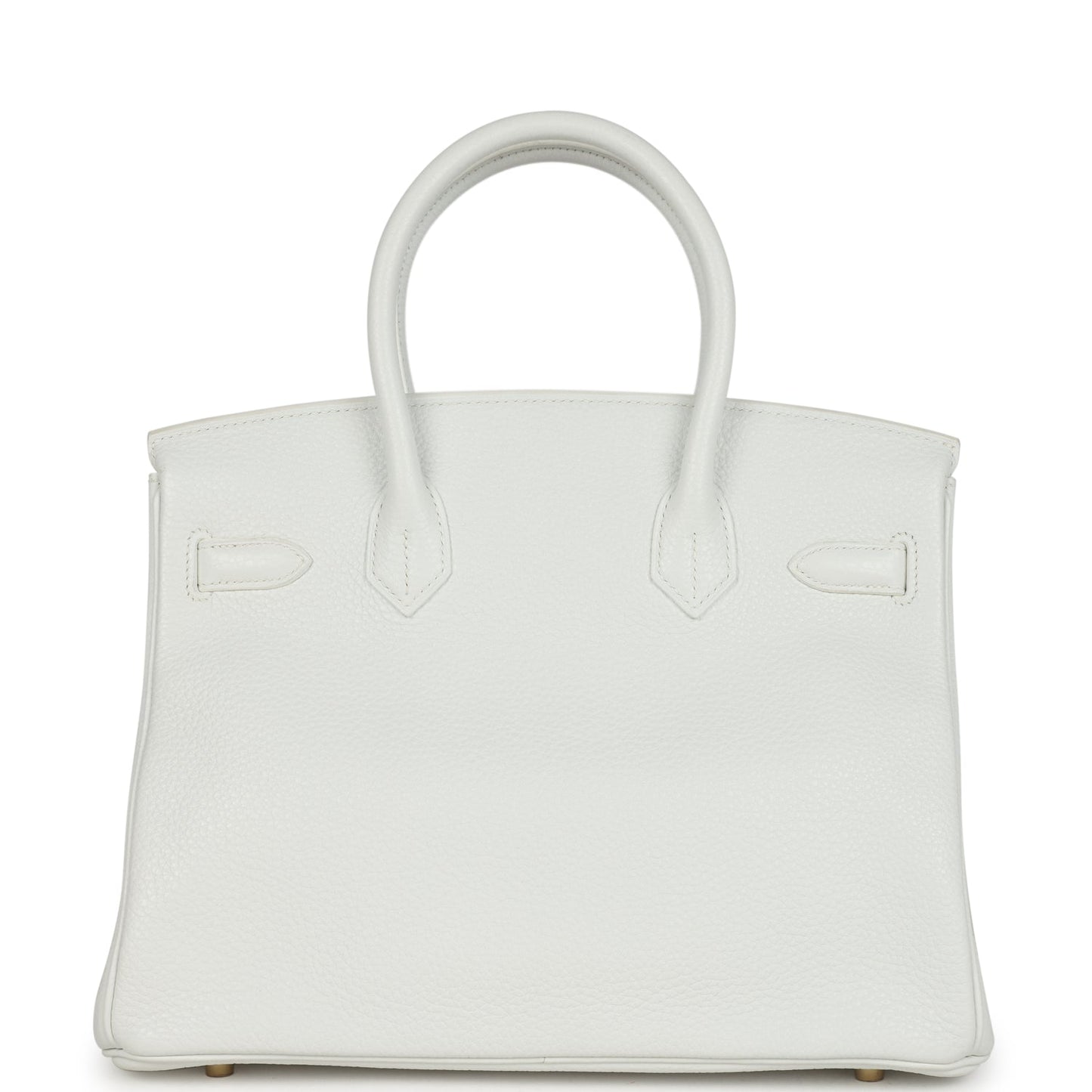 Pre-owned Hermes Birkin 30 White Clemence Gold Hardware
