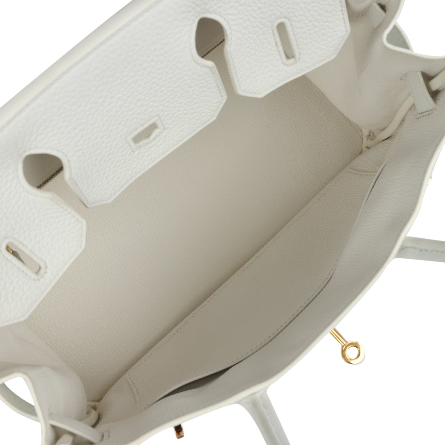 Pre-owned Hermes Birkin 30 White Clemence Gold Hardware