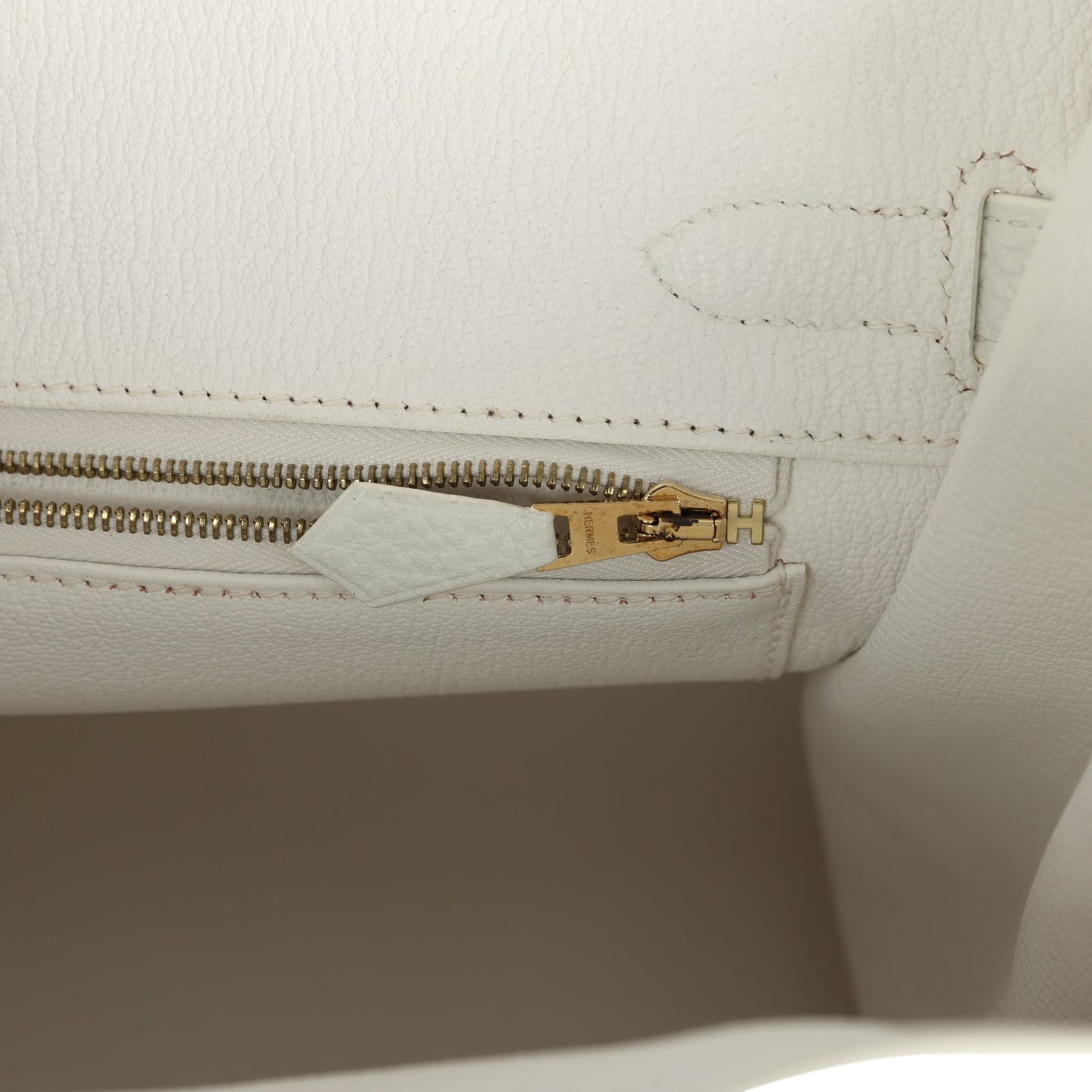 Pre-owned Hermes Birkin 30 White Clemence Gold Hardware