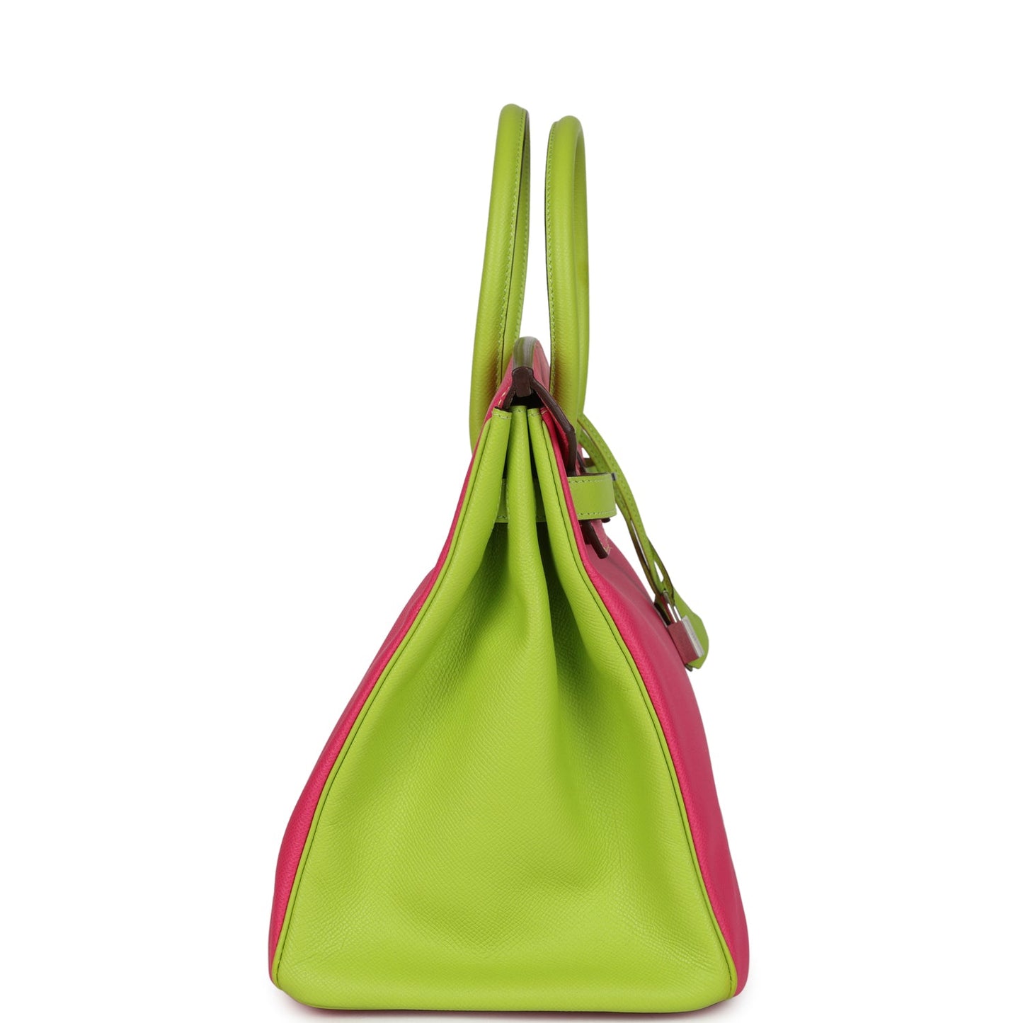 Hermes Special Order (HSS) Birkin 35 Rose Tyrien and Kiwi Epsom Palladium Hardware