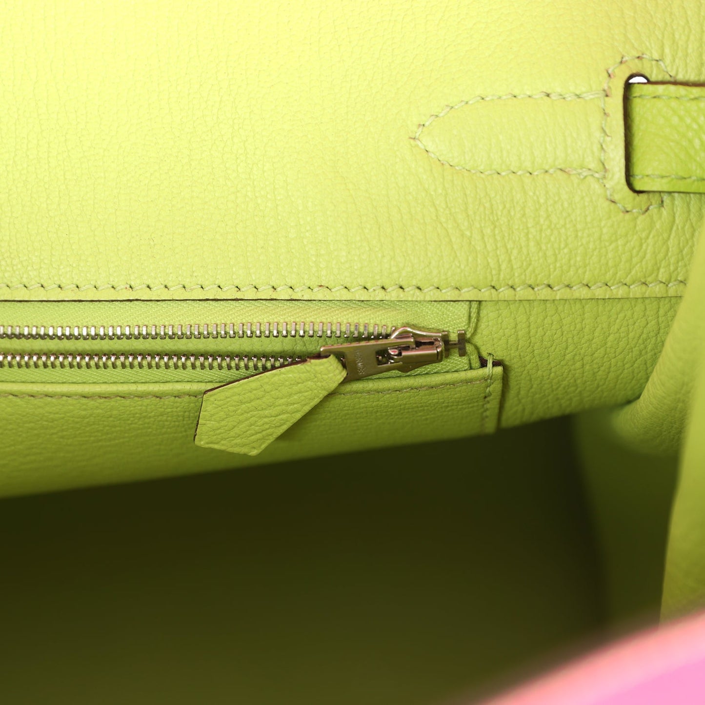 Hermes Special Order (HSS) Birkin 35 Rose Tyrien and Kiwi Epsom Palladium Hardware
