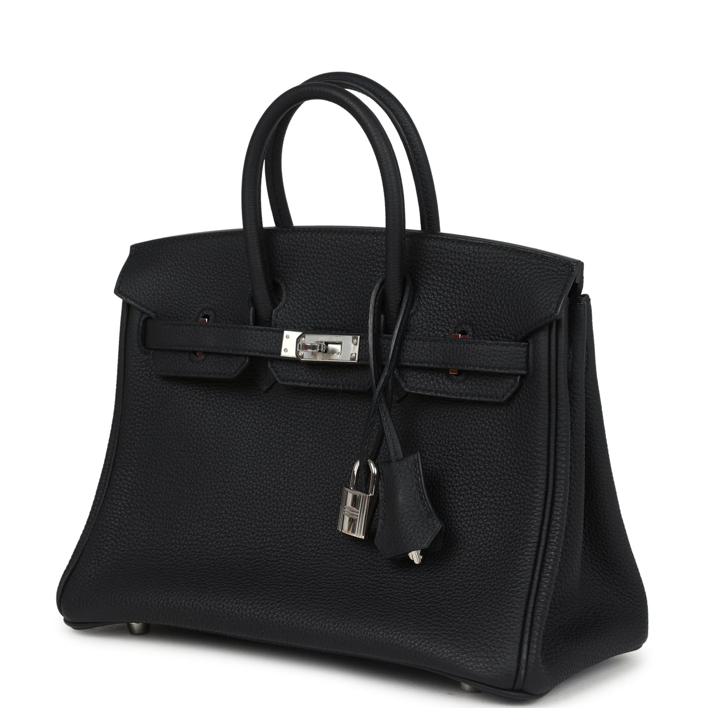 Pre-owned Hermes Birkin 25 Black Togo Palladium Hardware