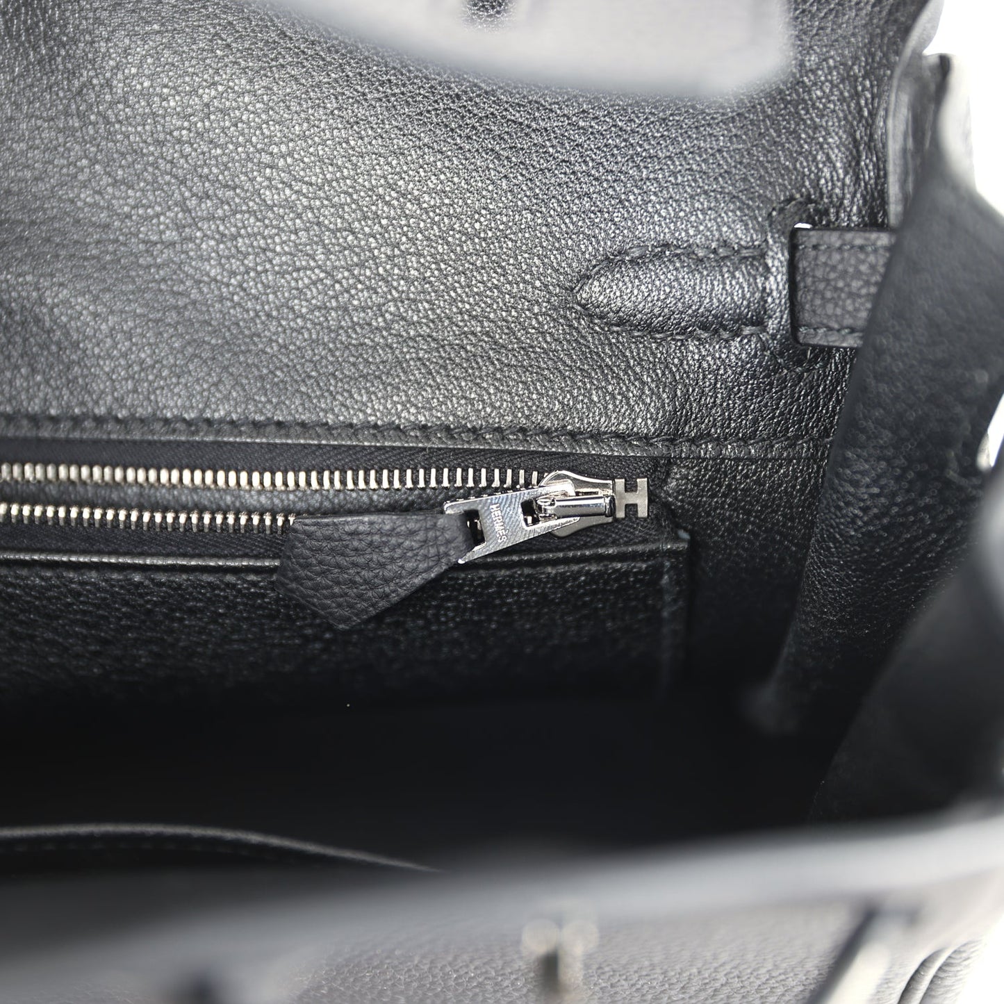 Pre-owned Hermes Birkin 25 Black Togo Palladium Hardware