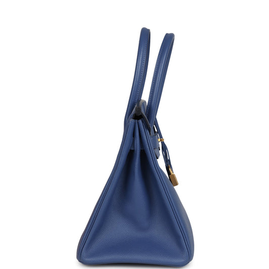 Hermes Birkin 30 Bleu Brighton Epsom Gold Hardware