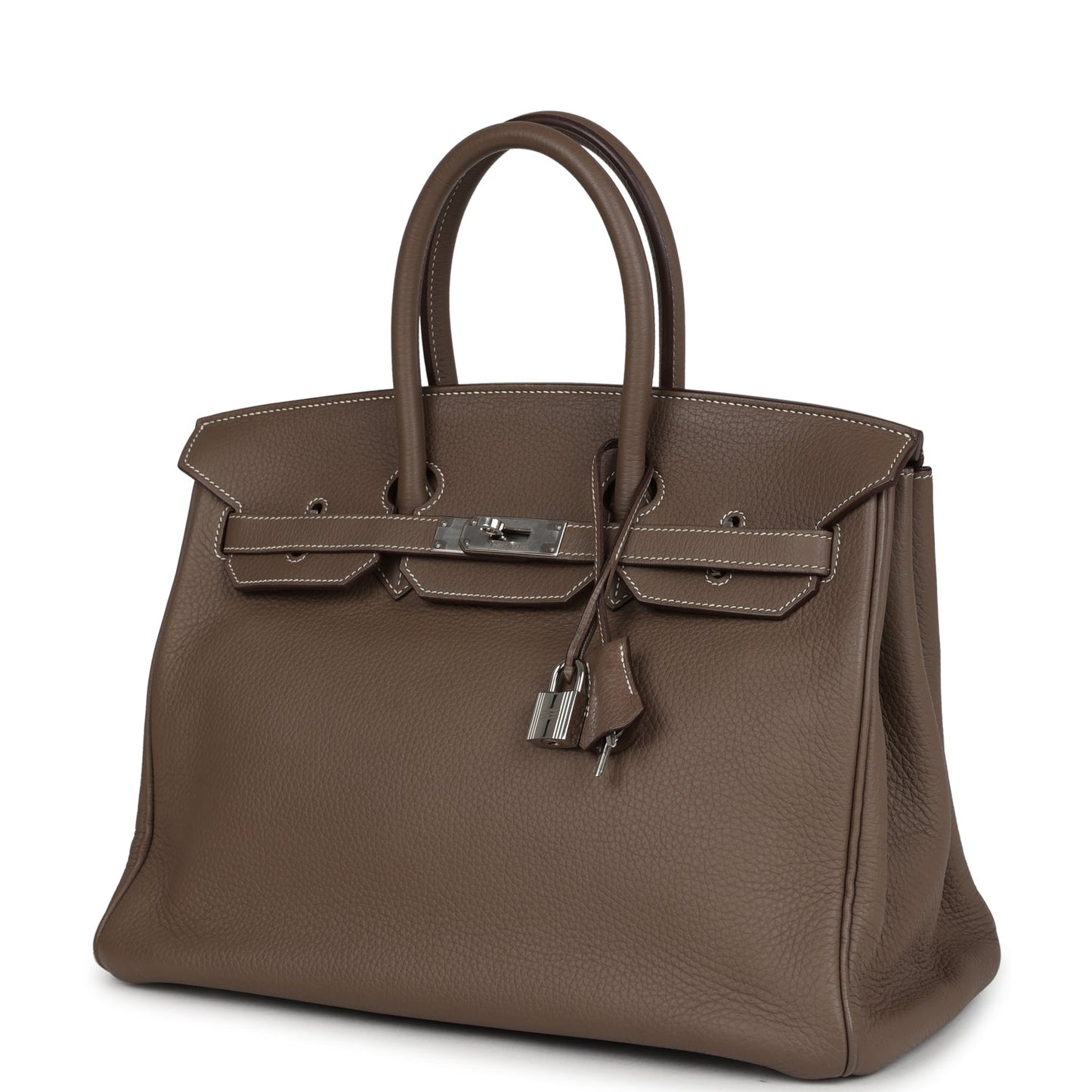 Pre-owned Hermes Birkin 35 Etoupe Togo Palladium Hardware