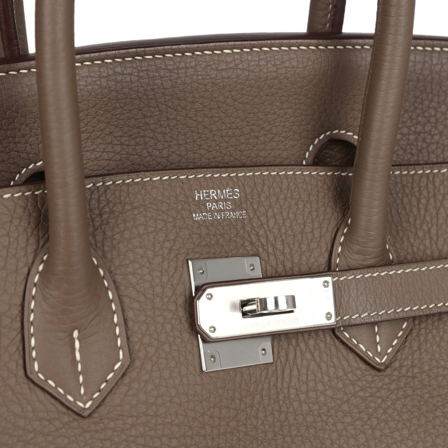 Pre-owned Hermes Birkin 35 Etoupe Togo Palladium Hardware