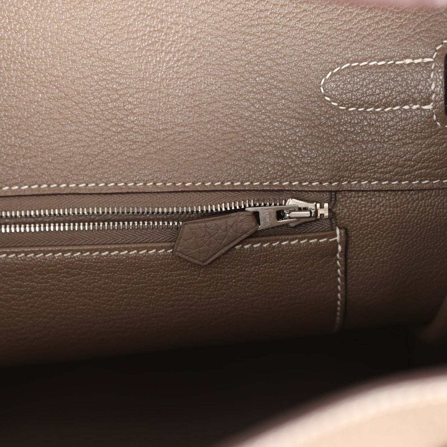 Pre-owned Hermes Birkin 35 Etoupe Togo Palladium Hardware