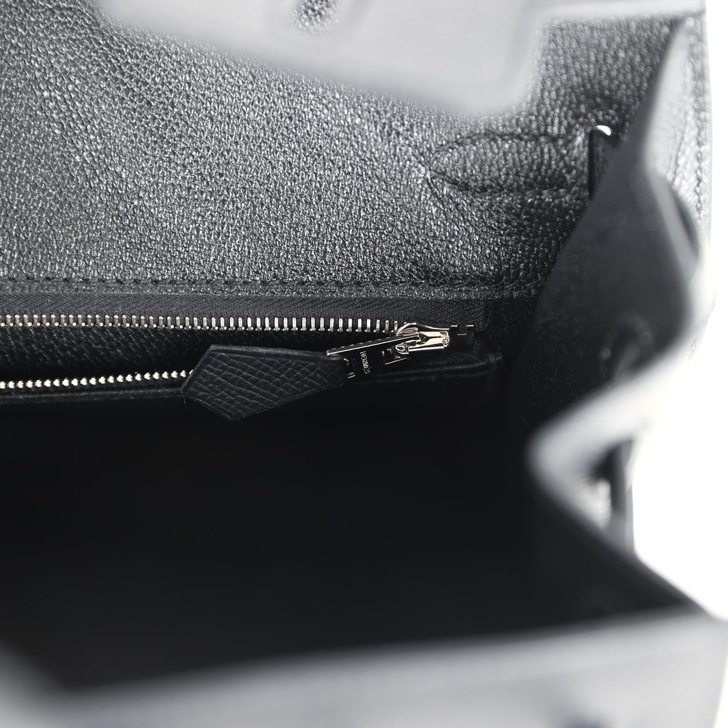 Hermes Birkin Sellier 25 Black Epsom Palladium Hardware