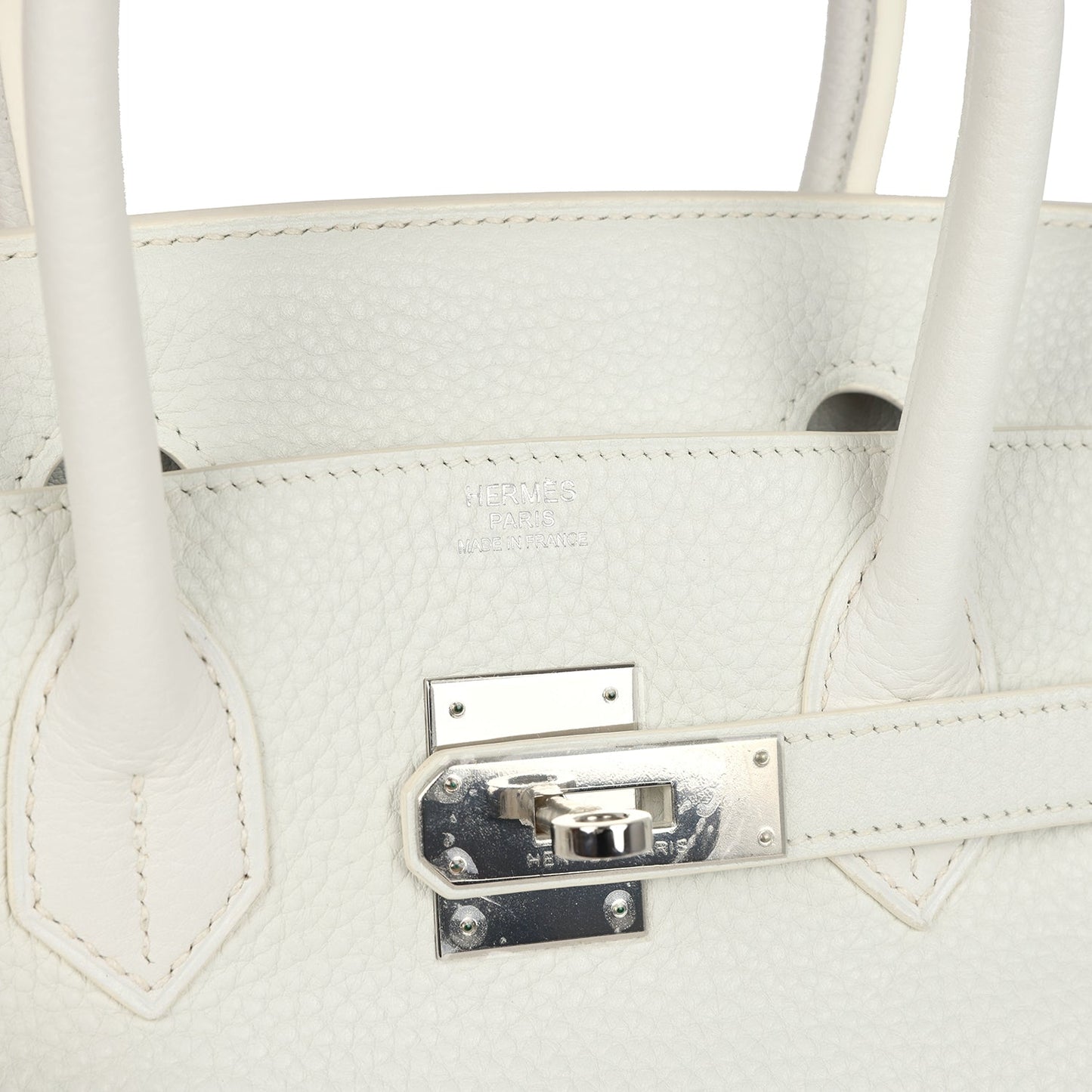 Hermes Birkin 30 White Clemence Palladium Hardware