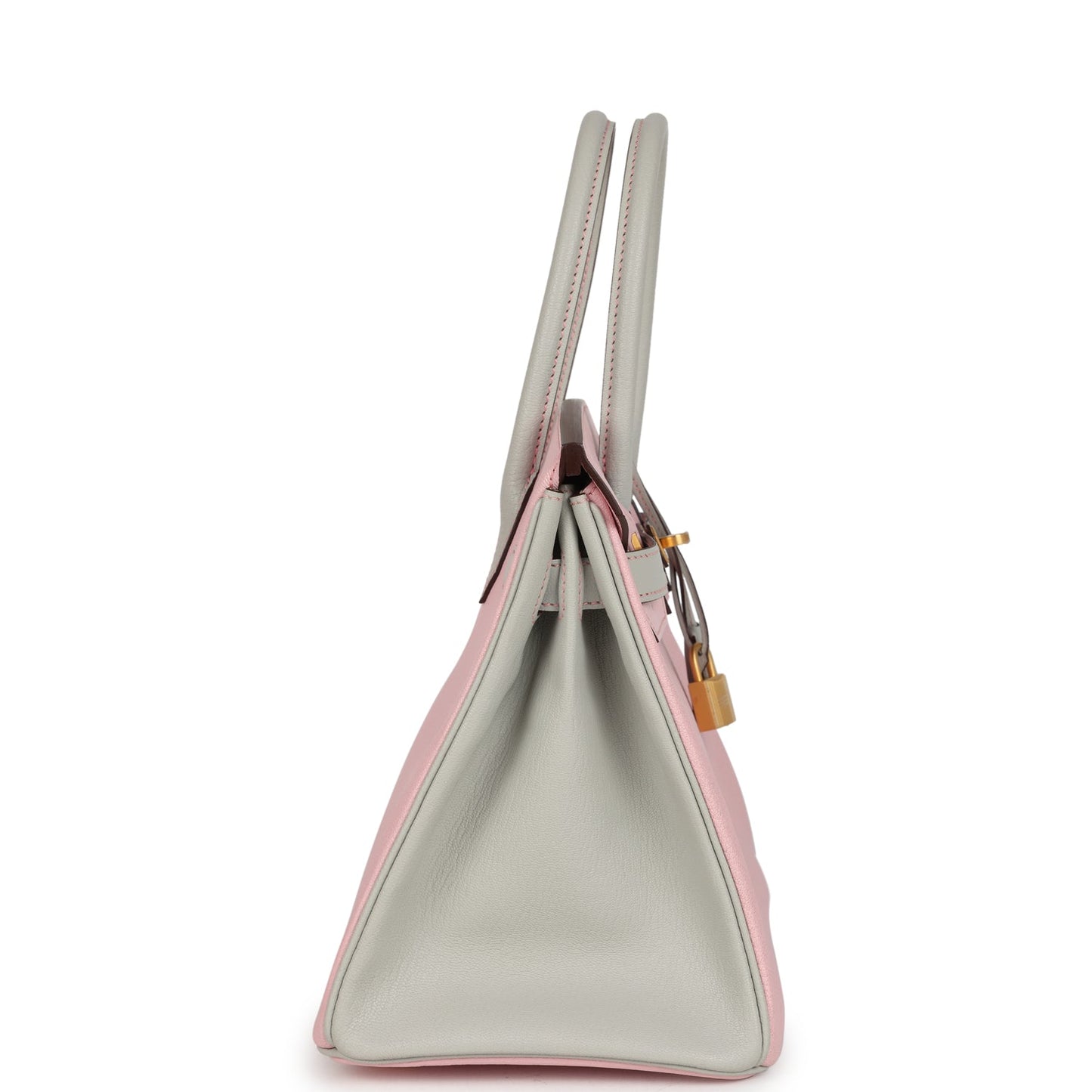Hermes Special Order (HSS) Birkin 30 Rose Sakura and Gris Perle Chevre Brushed Gold Hardware