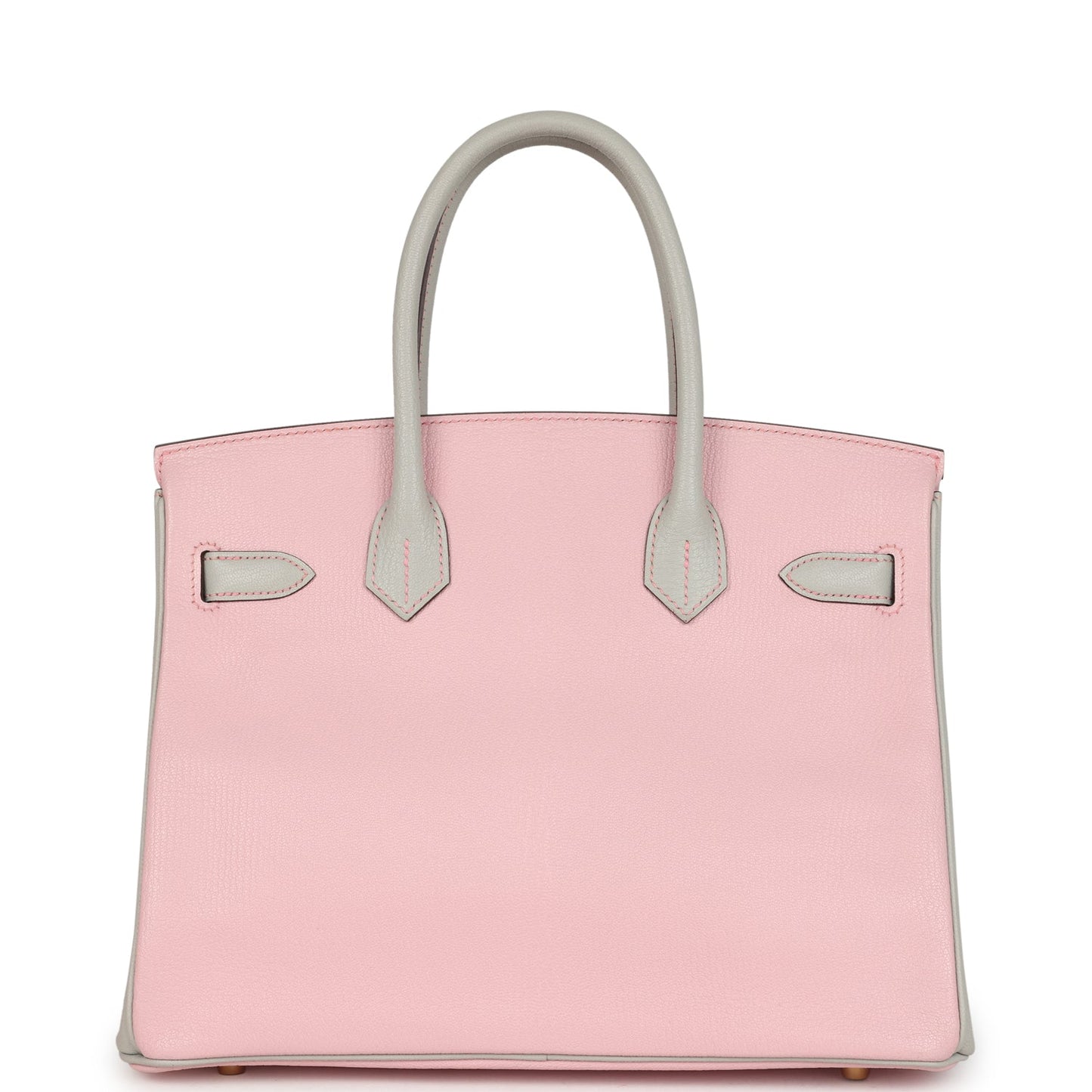 Hermes Special Order (HSS) Birkin 30 Rose Sakura and Gris Perle Chevre Brushed Gold Hardware
