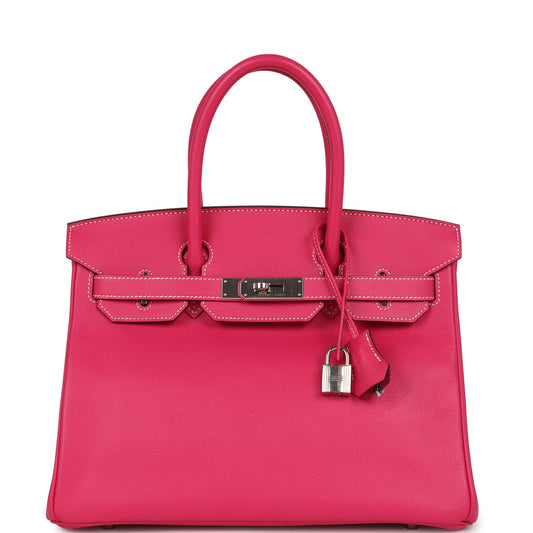 Hermes Birkin 30 Rose Tyrien Epsom Palladium Hardware