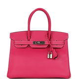 Hermes Birkin 30 Rose Tyrien Epsom Palladium Hardware