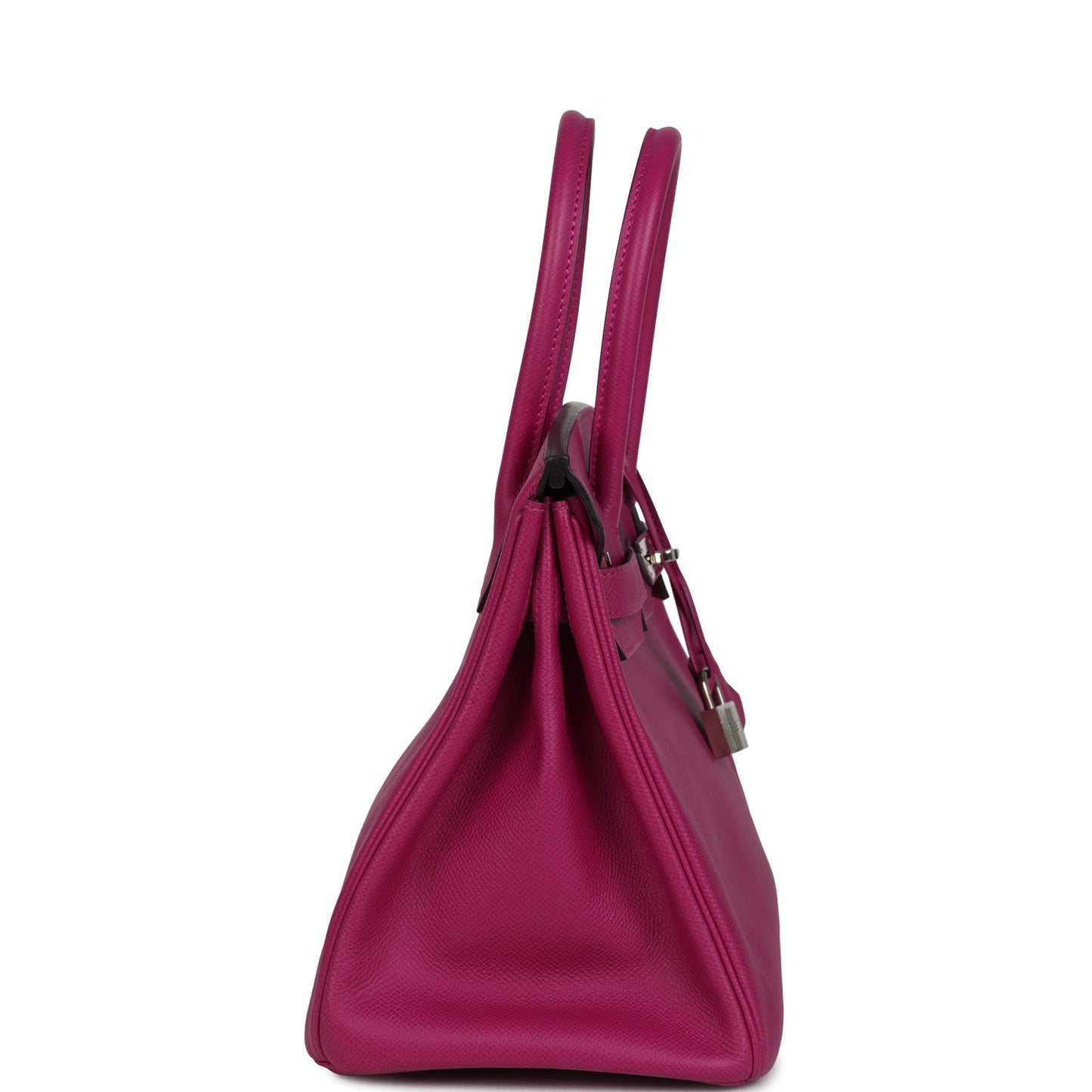 Pre-owned Hermes Birkin 30 Rose Pourpre Epsom Palladium Hardware