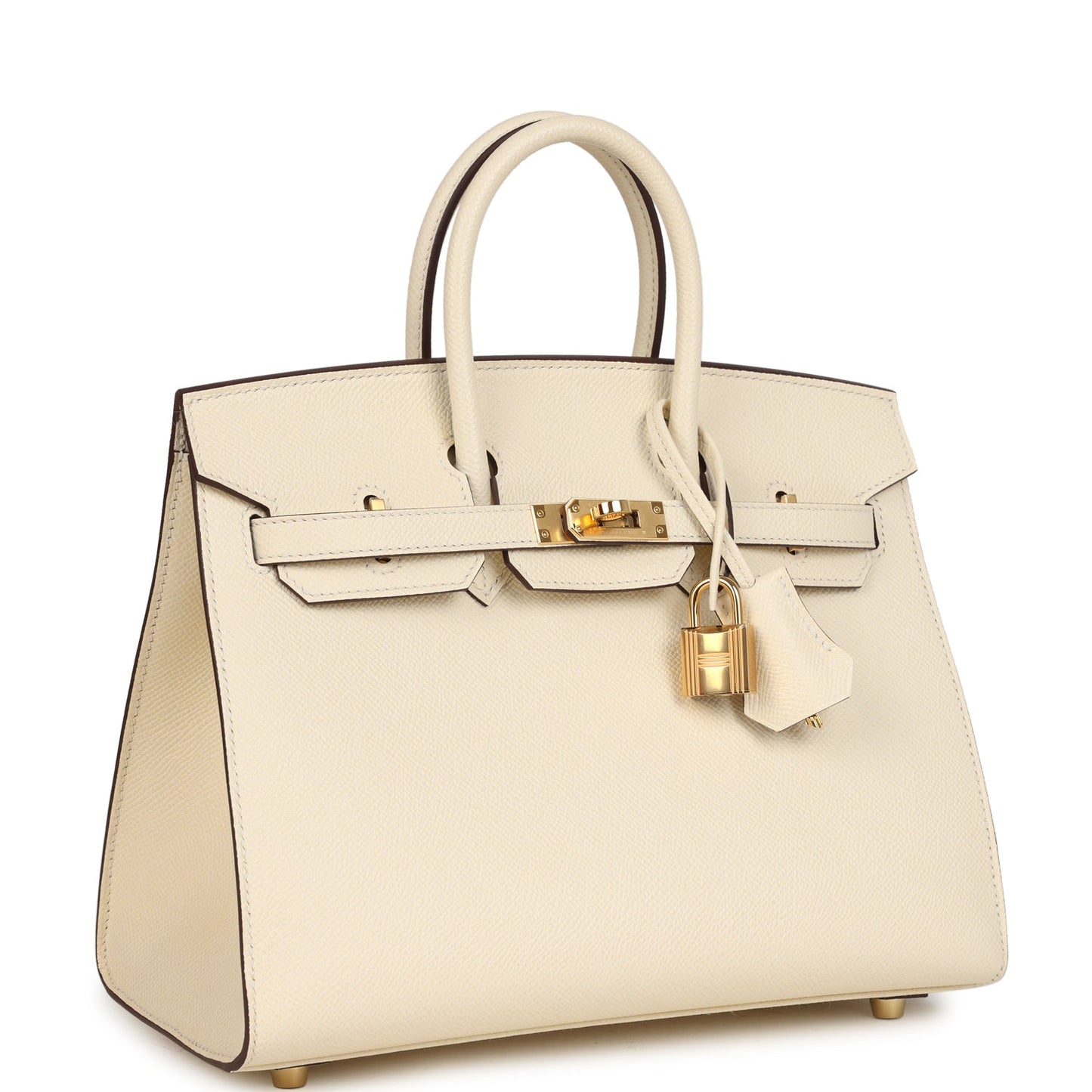 Pre-owned Hermes Birkin Sellier 25 Nata Epsom Gold Hardware