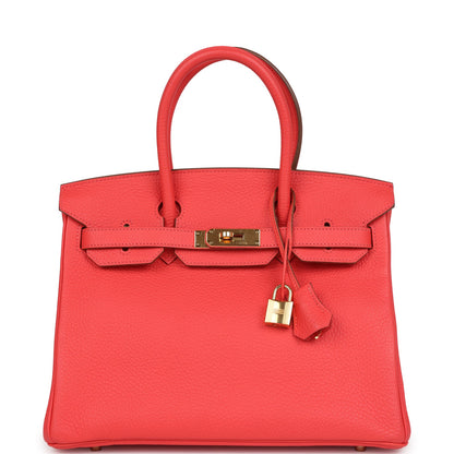 Hermes Birkin 30 Bougainvillea Clemence Gold Hardware
