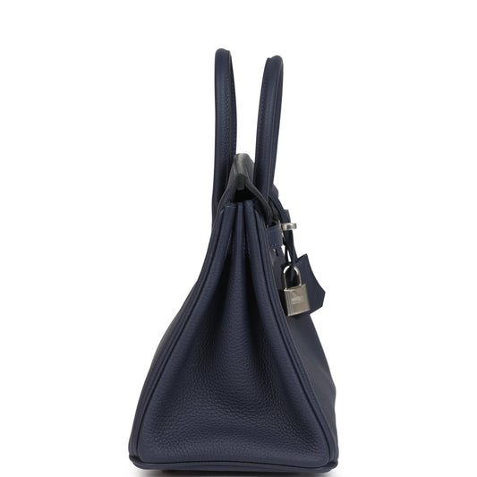 Hermes Birkin 25 Bleu Nuit Togo Palladium Hardware