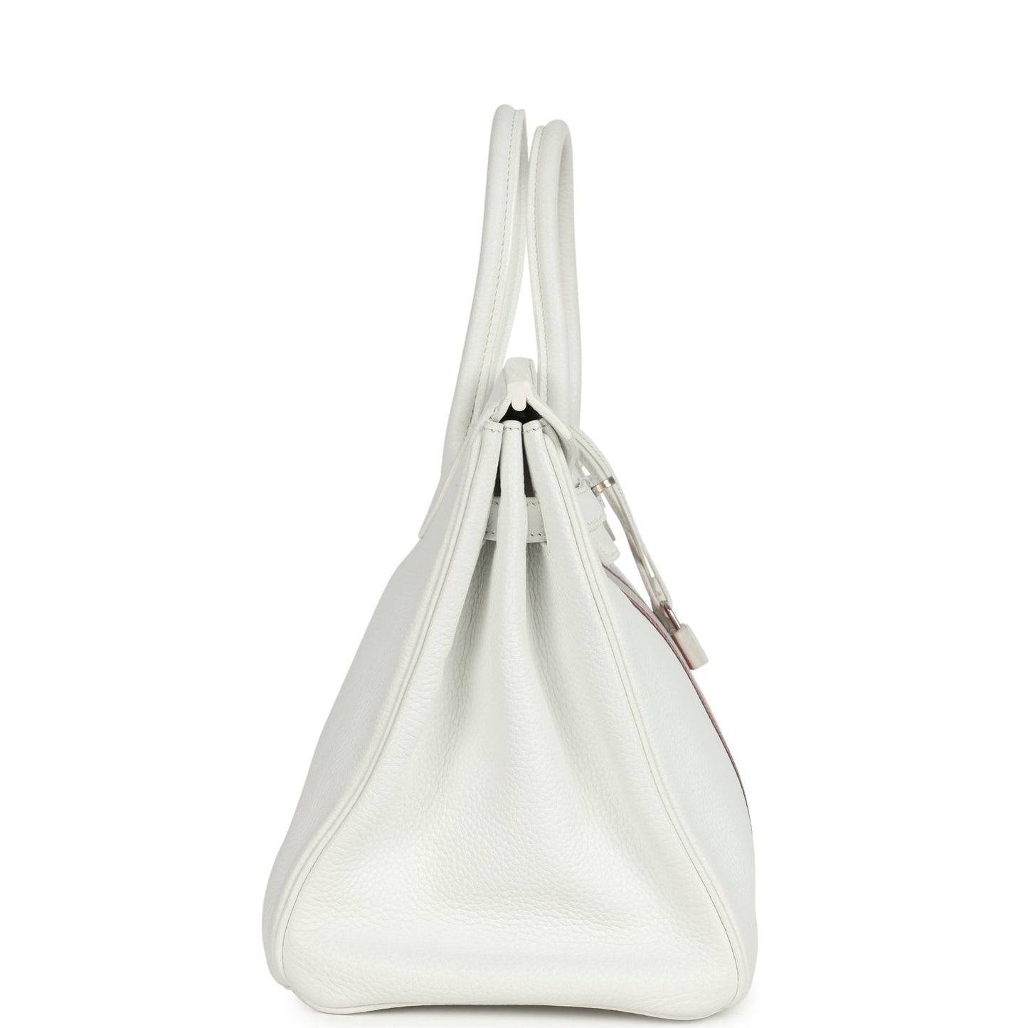 Hermes Birkin Club 35 White and Gris Perle Clemence and Sanguine Lizard Palladium Hardware