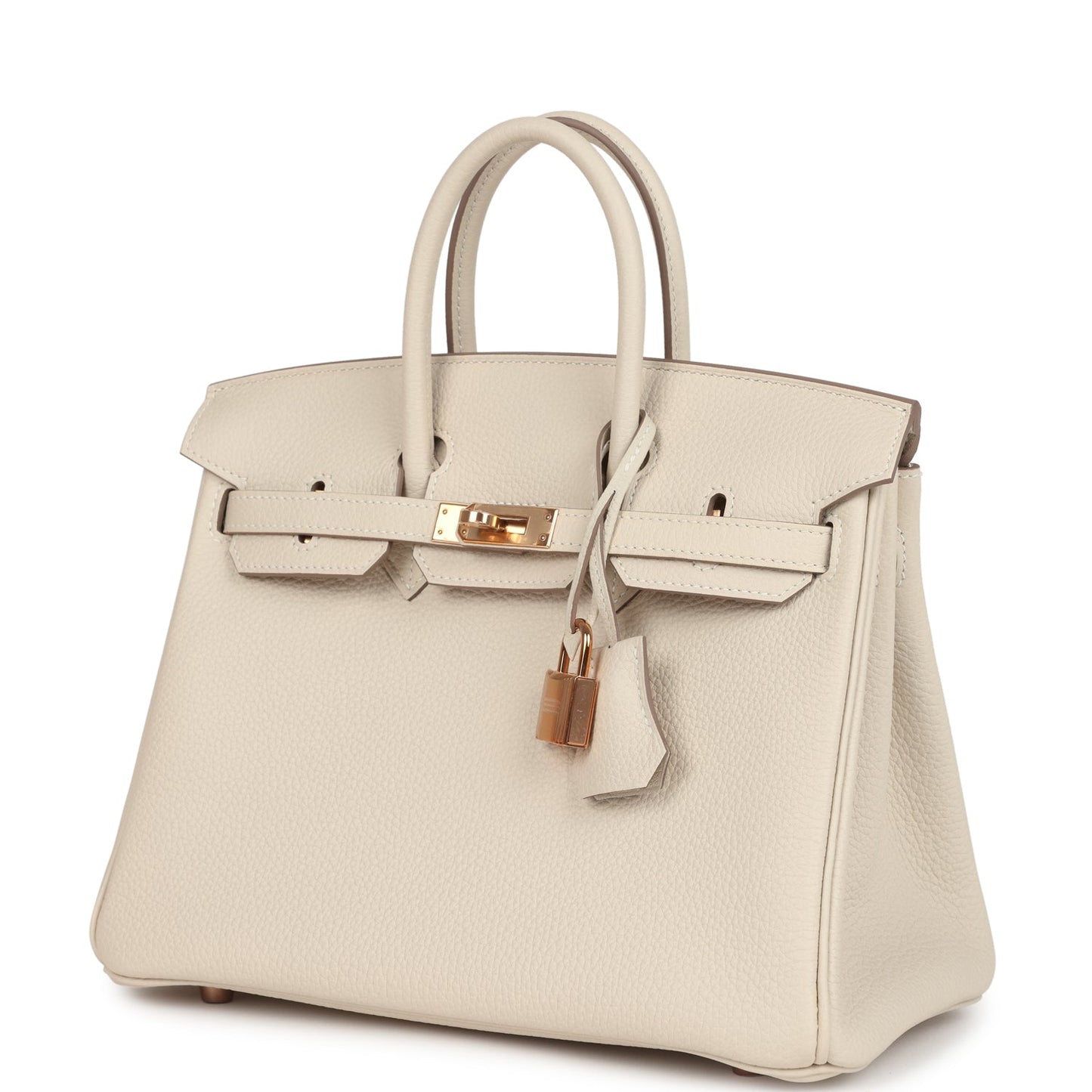 Hermes Birkin 25 Craie Togo Rose Gold Hardware