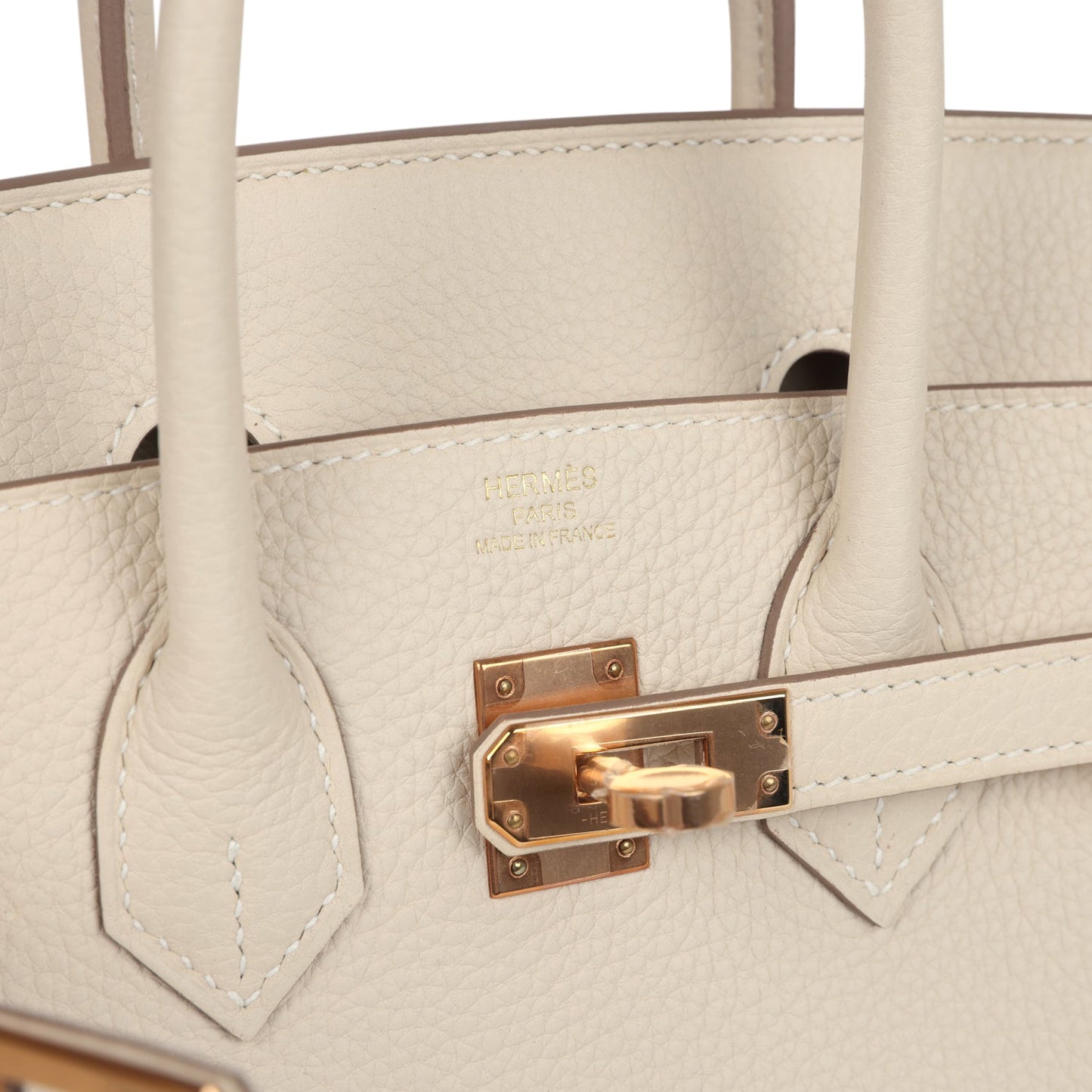 Hermes Birkin 25 Craie Togo Rose Gold Hardware