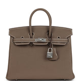 Hermes Birkin 25 Etoupe Togo Brushed Palladium Hardware