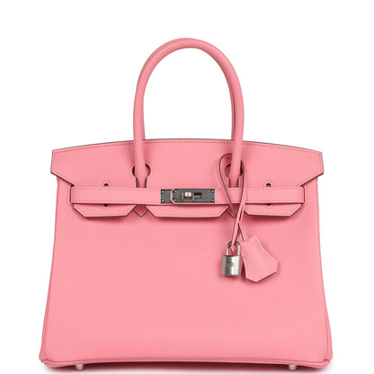 Pre-owned Hermes Birkin 30 Rose Confetti Epsom Palladium Hardware