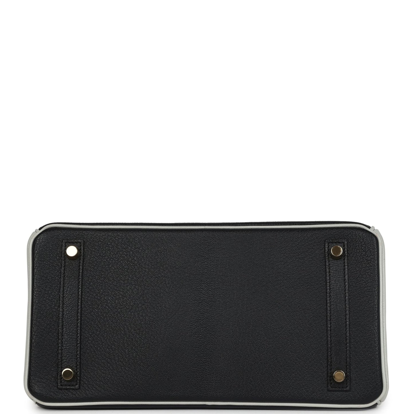 Hermes Special Order (HSS) Birkin 30 Black and Gris Perle Chevre Mysore Brushed Gold Hardware
