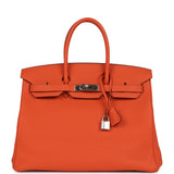 Hermes Birkin 35 Orange Togo Palladium Hardware