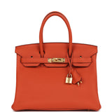 Hermes Birkin 30 Terre Battue Togo Gold Hardware