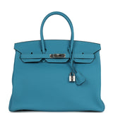 Hermes Birkin 35 Turquoise Togo Palladium Hardware
