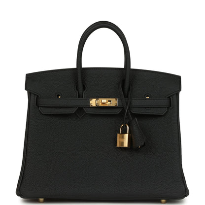 Hermes Birkin 25 Black Togo Gold Hardware