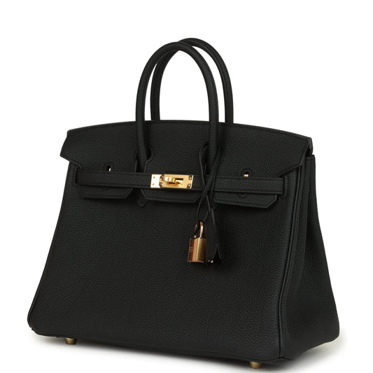 Hermes Birkin 25 Black Togo Gold Hardware
