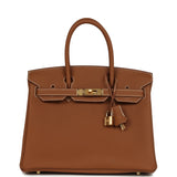 Hermes Birkin 30 Gold Togo Gold Hardware