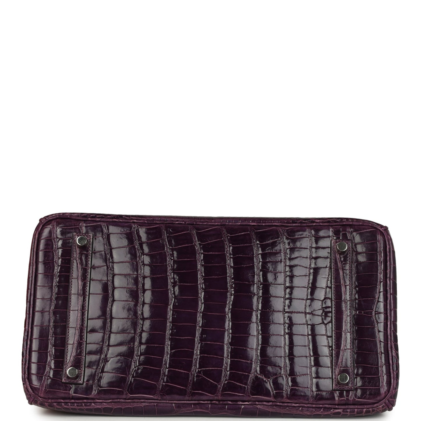 Hermes Birkin 35 Amethyst Shiny Porosus Crocodile Palladium Hardware
