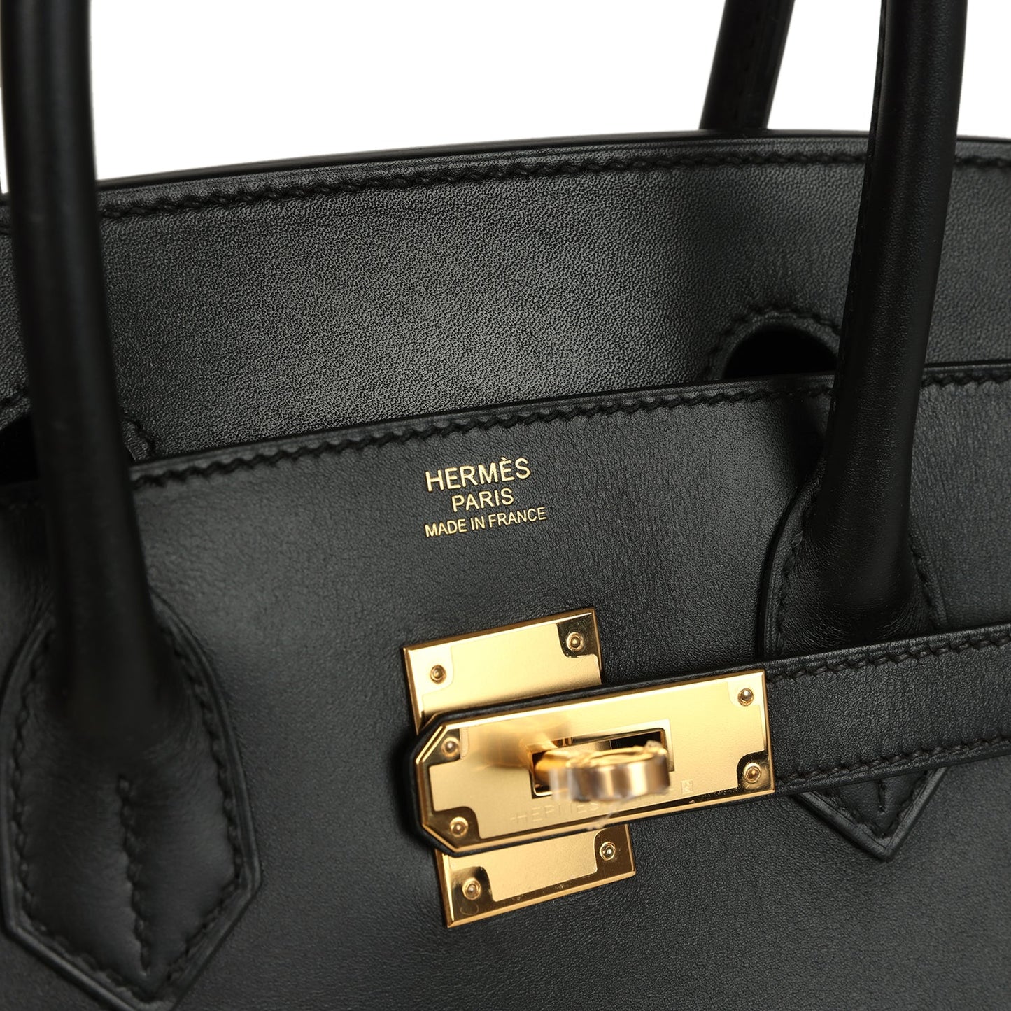 Hermes Birkin Sellier 30 Black Monsieur Gold Hardware