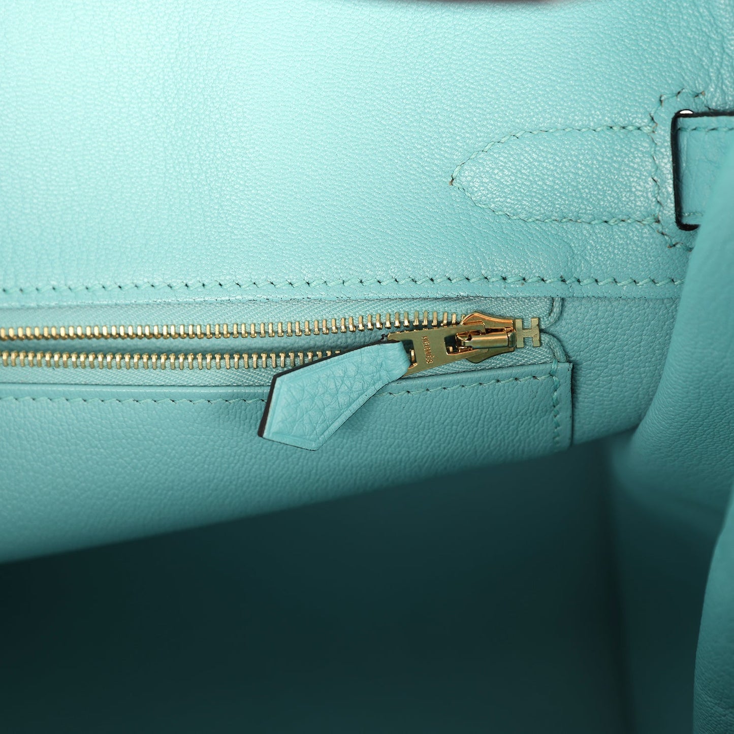 Hermes Birkin 30 Bleu Atoll Clemence Gold Hardware